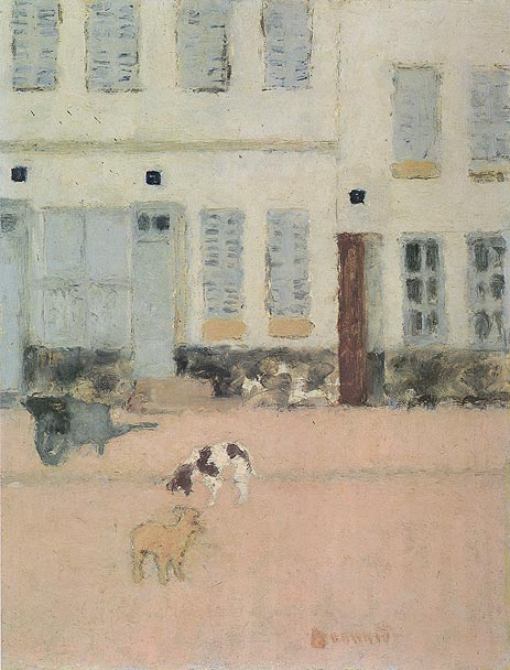 Zwei Hunde in einer verlassenen Straße, c.1894 | Pierre Bonnard | Gemälde Reproduktion