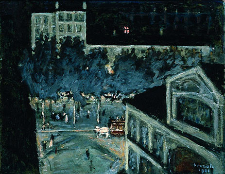 Pariser Boulevard bei Nacht | Pierre Bonnard | Gemälde Reproduktion