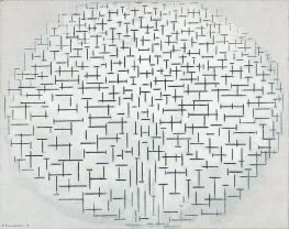 Komposition 10 in schwarz-weiß, 1915 von Mondrian | Gemälde-Reproduktion