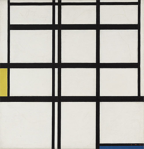Komposition in Gelb, Blau und Weiß, I, 1937 | Mondrian | Gemälde Reproduktion