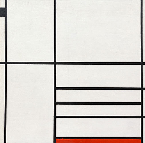 Komposition in Weiß, Schwarz und Rot, 1936 | Mondrian | Gemälde Reproduktion