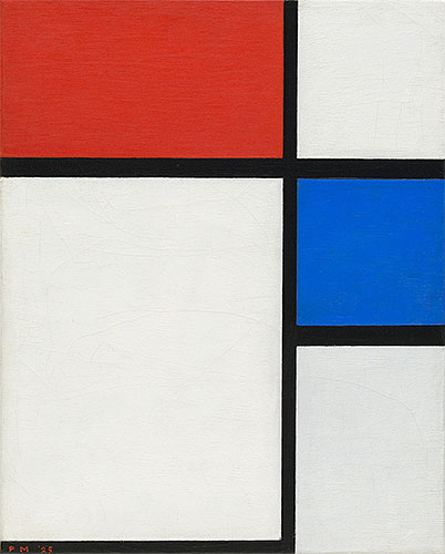 Komposition Nr. II, Rot und Blau, 1929 | Mondrian | Gemälde Reproduktion