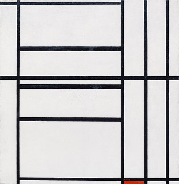 Komposition Nr 1 mit Grau und Rot, 1938 | Mondrian | Gemälde Reproduktion
