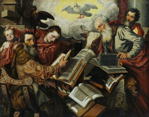 Die vier Evangelisten, c.1560 | Pieter Aertsen | Gemälde Reproduktion