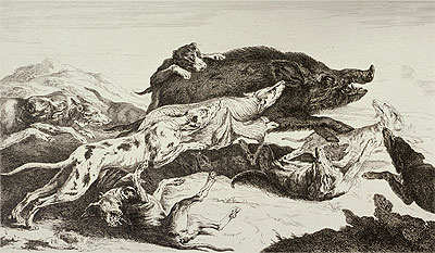 The Boar Hunting, n.d. | Pieter Boel | Painting Reproduction