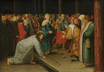 Christ and the Woman Taken in Adultery, c.1600 | Pieter Bruegel the Younger | Gemälde Reproduktion