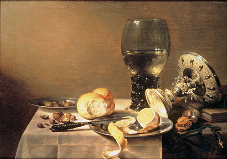 Still Life with Roemer, Tazza and Watch, 1636 by Pieter Claesz | Painting Reproduction