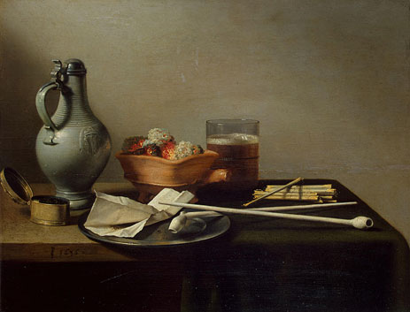 Still Life with Clay Pipes | Pieter Claesz | Painting Reproduction