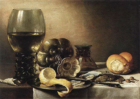 Oyster Breakfast, 1633 | Pieter Claesz | Painting Reproduction