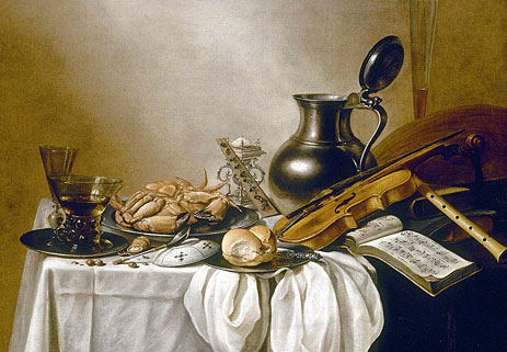 Still Life with a Roemer, Facon-de-Venise Wine Glass, n.d. | Pieter Claesz | Gemälde Reproduktion