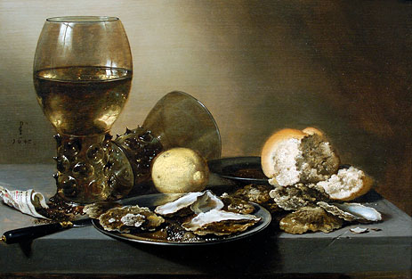 Stillleben mit Austern | Pieter Claesz | Gemälde Reproduktion