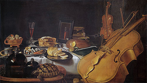 Stilleben mit Musikinstrumenten, 1623 | Pieter Claesz