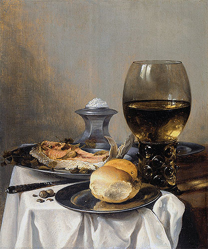 Still Life with Saltcella, c.1640/45 | Pieter Claesz | Painting Reproduction