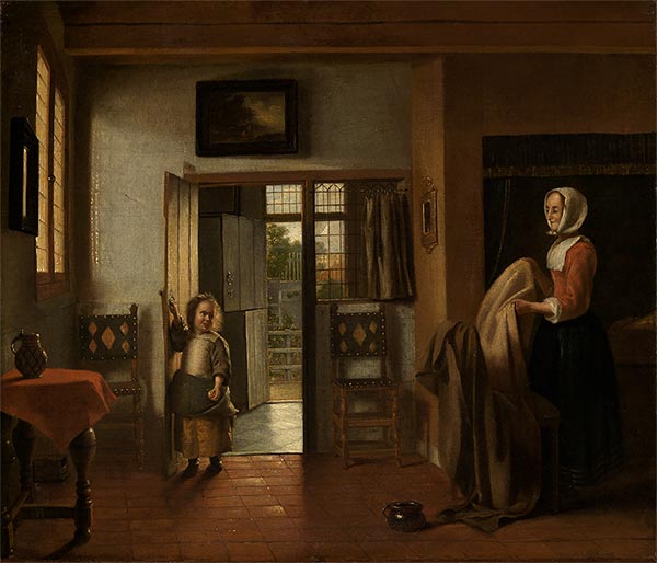Im Schlafzimmer, c.1658/60 | Pieter de Hooch | Gemälde Reproduktion