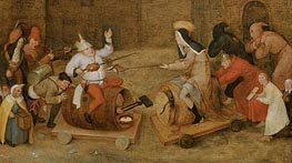 Combat between Carnival and Lent, undated von Bruegel the Elder | Gemälde-Reproduktion