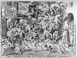 The Fall of the Magical Hermogenes, 1565 by Bruegel the Elder | Painting Reproduction