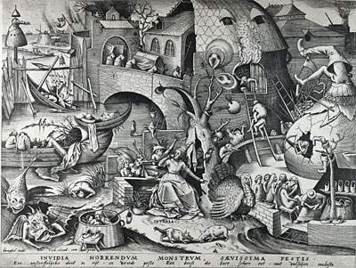 Envy, from The Seven Deadly Sins, 1558 | Bruegel the Elder | Painting Reproduction