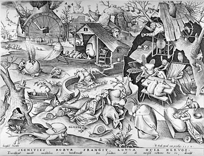 Sloth, from the Seven Deadly Sins, 1558 | Bruegel the Elder