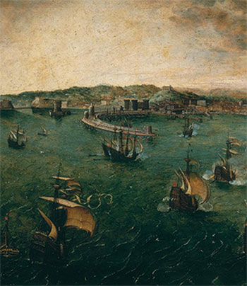 Seeschlacht im Golf von Neapel (Detail) | Bruegel the Elder | Gemälde Reproduktion