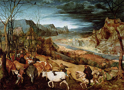 Die Heimkehr der Herde (Herbst) | Bruegel the Elder | Gemälde Reproduktion