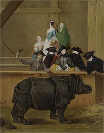 Exhibition of a Rhinoceros at Venice, c.1751 by Pietro Longhi | Painting Reproduction