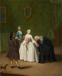A Nobleman kissing a Lady's Hand | Pietro Longhi | Painting Reproduction