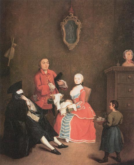 Der maskierte Besuch, 1760 | Pietro Longhi | Gemälde Reproduktion