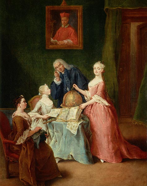 The Geography Lesson, 1752 by Pietro Longhi | Painting Reproduction