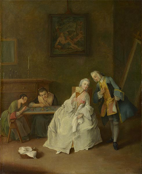A Lady receiving a Cavalier, c.1745/55 | Pietro Longhi | Painting Reproduction