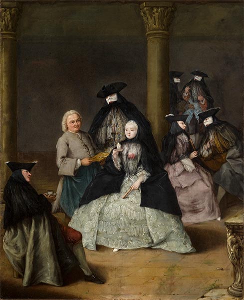 Masked Party in a Courtyard, 1755 | Pietro Longhi | Painting Reproduction