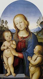 Madonna und Kind mit dem Heiligen John, c.1480/85 von Perugino | Gemälde-Reproduktion