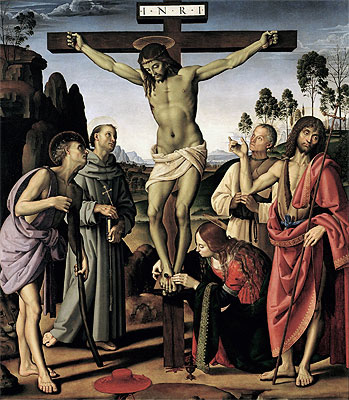 Crucified Christ with Mary Magdalene and Saints, c.1480/00 | Perugino | Painting Reproduction