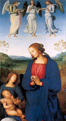 The Virgin and Child with an Angel (Certosa Altarpiece), c.1496/00 | Perugino | Painting Reproduction