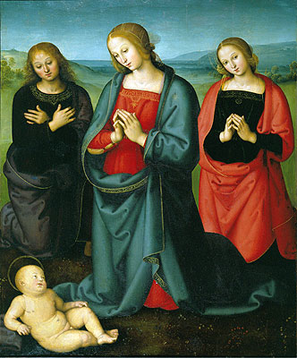 Madonna und Heilige, die das Kind verehren, Undated | Perugino | Gemälde Reproduktion