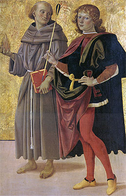 Der heilige Antonius von Padua und der heilige Sebastian | Perugino | Gemälde Reproduktion