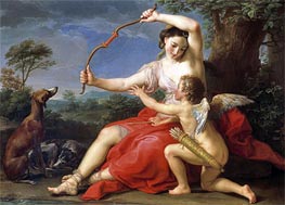 Diana and Cupid, 1761 von Pompeo Batoni | Gemälde-Reproduktion