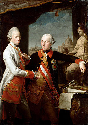 Kaiser Joseph II and the Grand Duke Leopold of Tuscany, 1769 | Pompeo Batoni | Gemälde Reproduktion