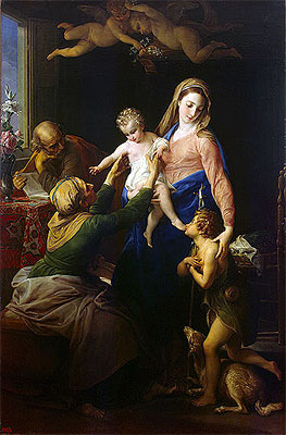 Heilige Familie mit den Heiligen Elisabeth und Johannes dem Täufer | Pompeo Batoni | Gemälde Reproduktion