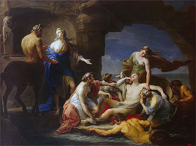 Thetis Takes Achilles from the Centaur Chiron, 1770 | Pompeo Batoni | Gemälde Reproduktion