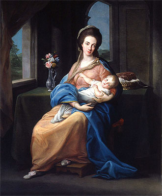 Die Marquise von Headfort hält ihre Tochter Mary, 1782 | Pompeo Batoni | Gemälde Reproduktion