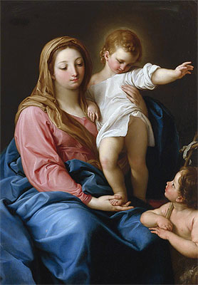 Die Madonna mit dem Kind und dem Johannesknaben | Pompeo Batoni | Gemälde Reproduktion
