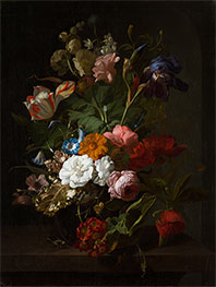 Vase mit Blumen, 1700 von Rachel Ruysch | Gemälde-Reproduktion