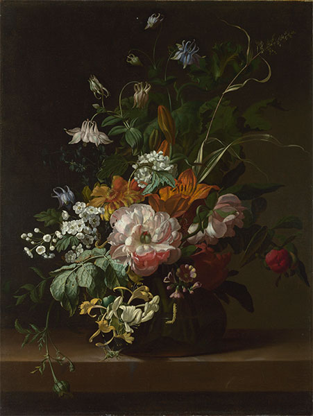Flowers in a Vase, c.1685 by Rachel Ruysch | Painting Reproduction
