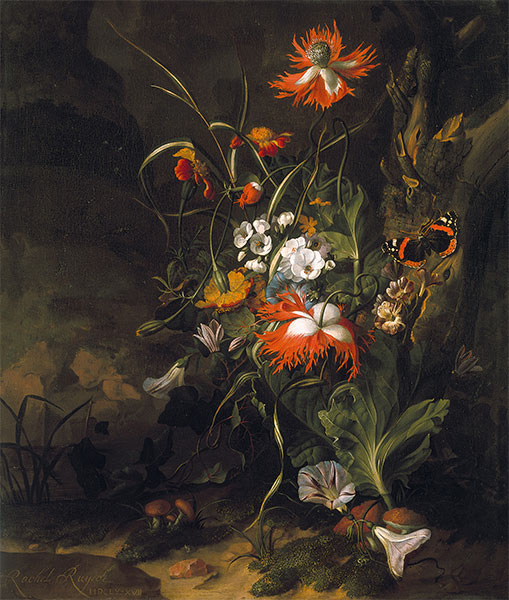 A 'Forest Floor' Still Life of Flowers, n.d. by Rachel Ruysch | Painting Reproduction