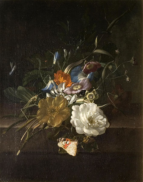 A Still-Life with a Spray of Flowers, c.1685/00 by Rachel Ruysch | Painting Reproduction