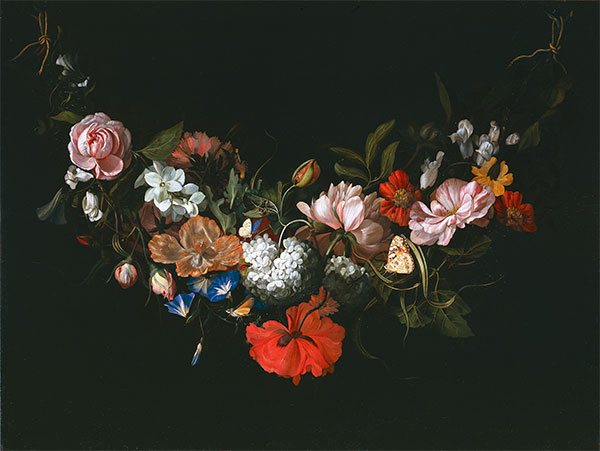 Girlande mit Blüten, 1683 | Rachel Ruysch | Gemälde Reproduktion