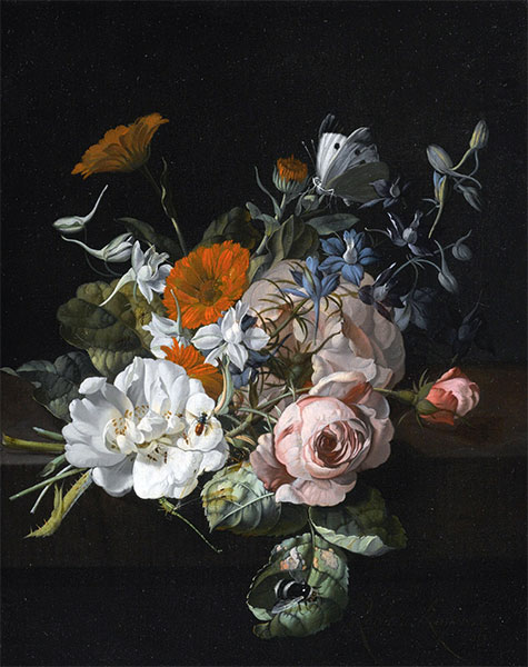 Still Life of Flowers with a Nosegay of Roses, 1695 | Rachel Ruysch | Painting Reproduction