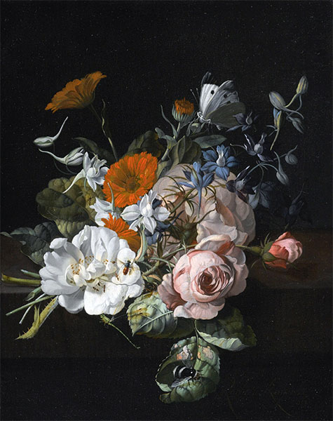 Still Life of Flowers with a Nosegay of Roses, 1695 by Rachel Ruysch | Painting Reproduction