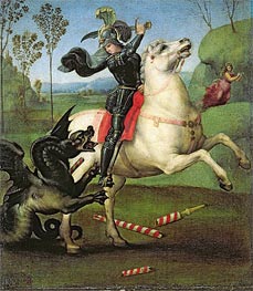 Saint George Fighting the Dragon, c.1504 by Raphael | Painting Reproduction