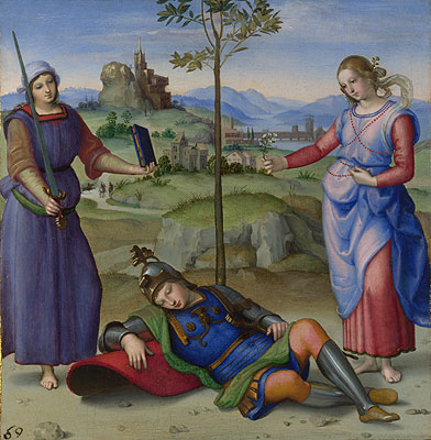 An Allegory (Vision of a Knight), c.1504 | Raphael | Gemälde Reproduktion